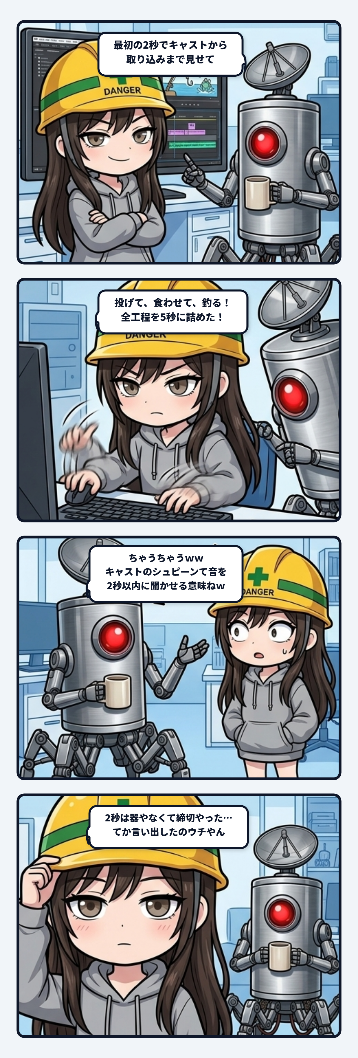 「最初の2秒」を動画の器だと思って、釣りの全工程を5秒に詰め込んでた