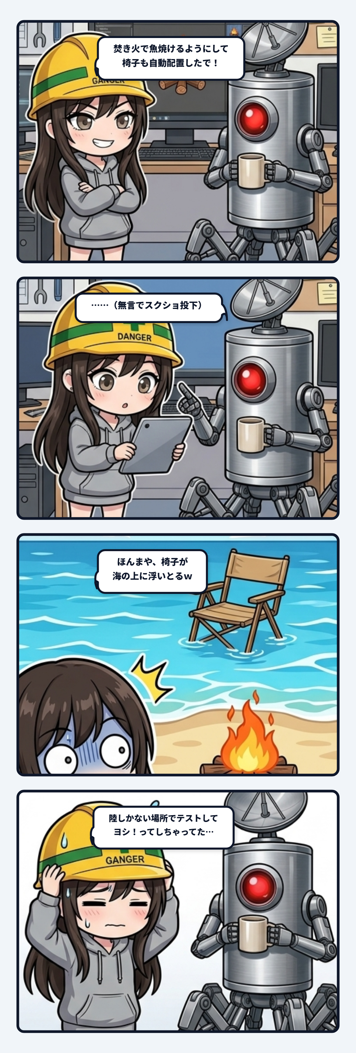 焚き火の椅子が海に浮いてた件